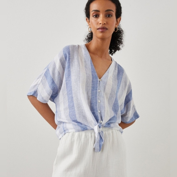 Rails Blue and White Stripe Top - Picture 1 of 6